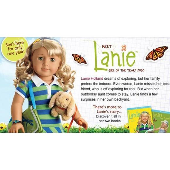 American Girl LANIE DOLL + ACCESSORIES Bracelet Pet Bunny Laptop Book AG BOX - Picture 11 of 12